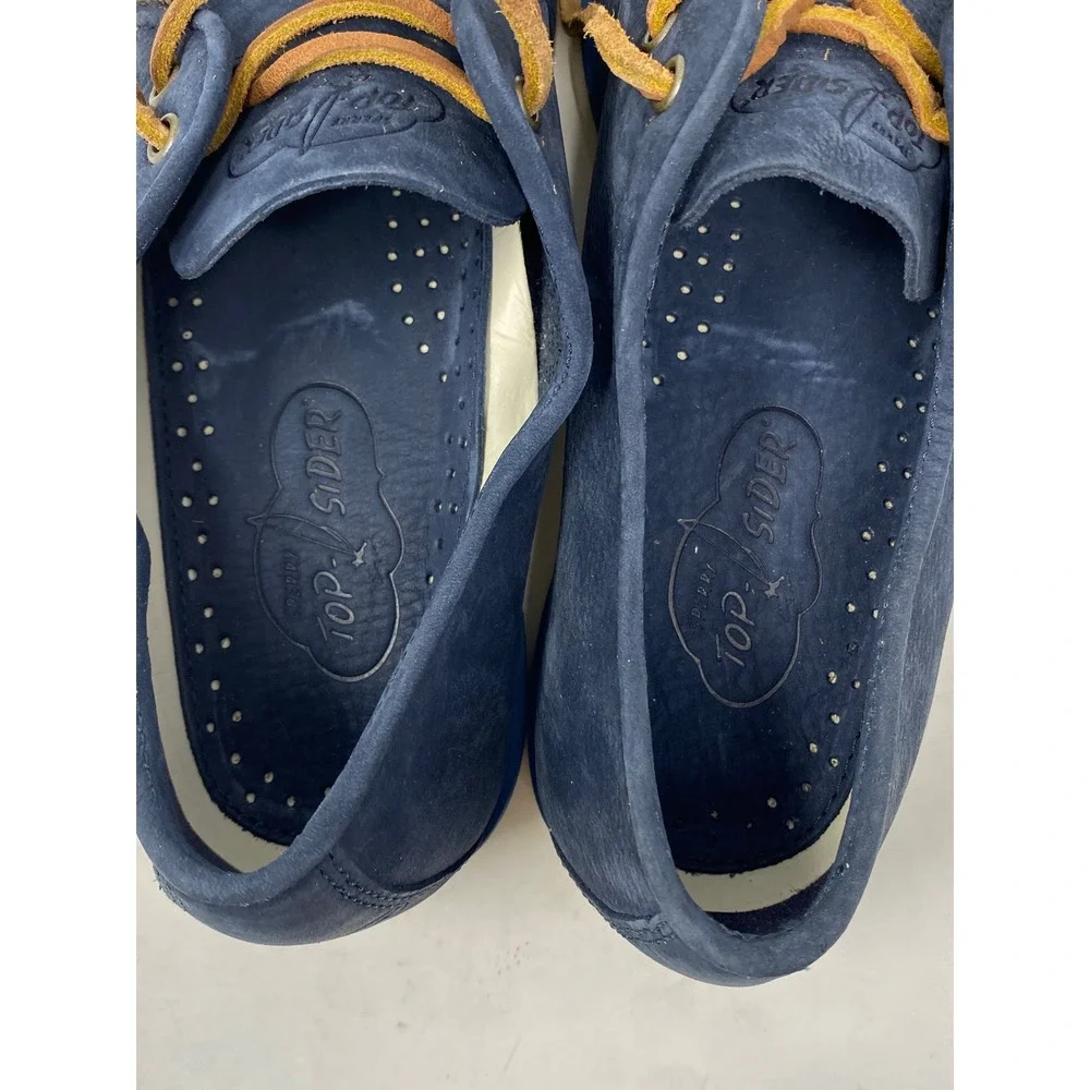 Sperry Top-Sider Mens Navy Blue Leather Boat Shoes STS17608 Wedge Sole 7.5 M